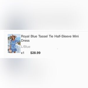 NWT! Cupshe Blue and White tassel mini dress